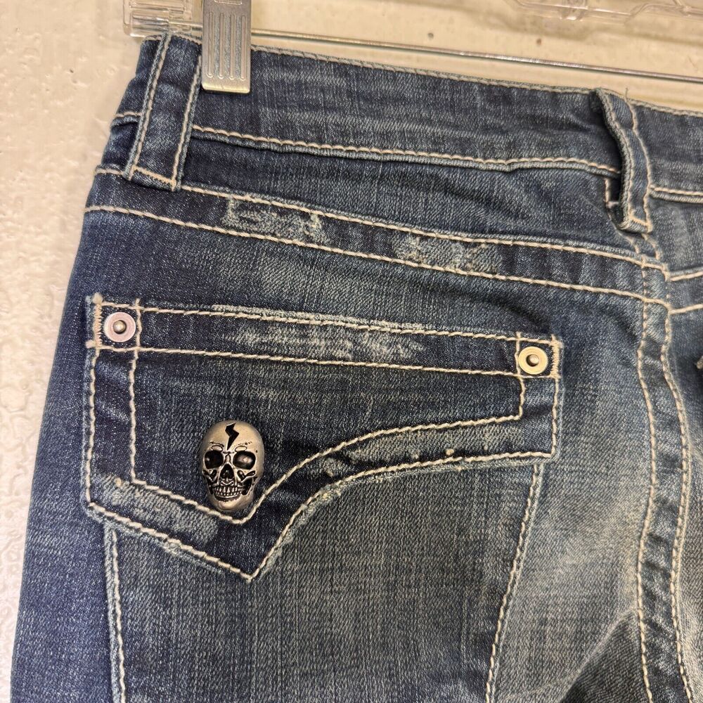 Rawkn Y2K Jeans Women 26 Hamsa Hand Swarovski Crystal Rhinestone KeyCloset Denim - Picture 11 of 16